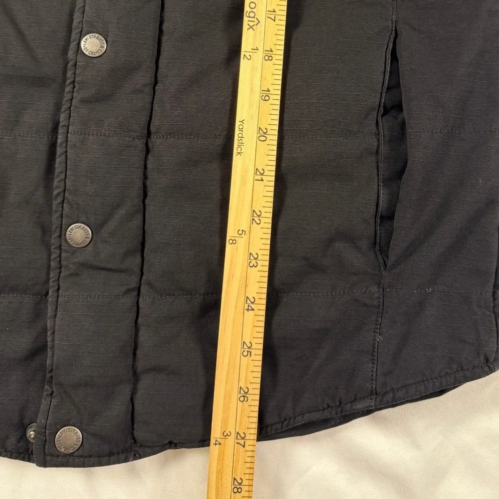 Levi's Small Black Ripstop Utility Jacket Quilted Lining‎ Workwear Shacket